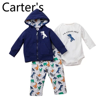 

2020 autumn baby Carter's romper zipper coat pants suit Organic Cotton Baby Clothes Jumpsuit Baby Newborn Romper Bebek Tulum