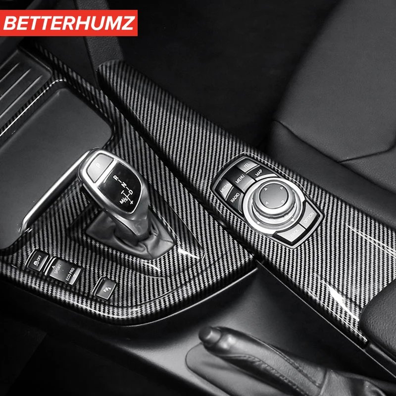 BMW F30 F34 F32 3시리즈 4시리즈 카본 파이버 ABS 자동차 센터 콘솔 도어 핸들 커버 트림 스티커 키트 자동차 내부 액세서리