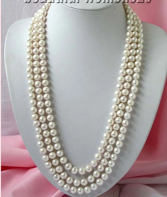 ~~ BJC 000156 white round FW pearl Necklace mabe silver Discount AAA | Украшения и аксессуары