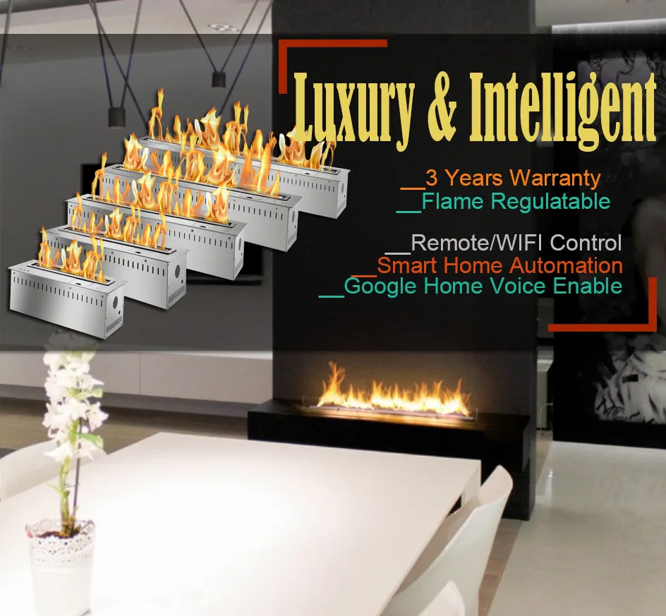 

hot sale 18 inches luxury alcohol fireplaces modern remote ethanol burner insert