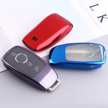 

Colorful Car Key Case, Shell, Bag for Mercedes Benz New E-Class, Car Key Protective Sleeve TPU Soft Glue All Inclusive