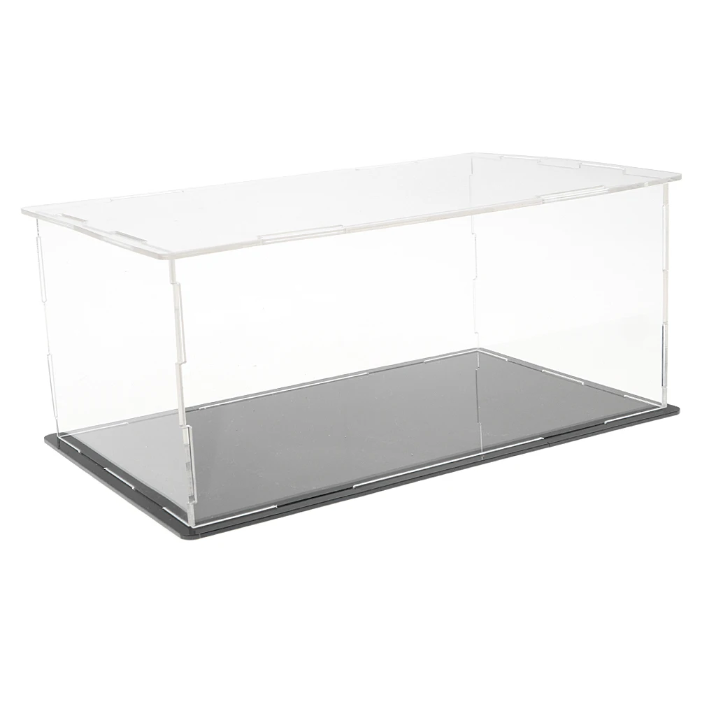 Clear Acrylic Display Case 7.87 x 4.72 x 3.54 inches for Action Figures Toy, with Removable Riser Lift-Off Top & Black Base Clear Acrylic Display Case 7.87 x 4.72 x 3.54 inches for Action Figures Toy, with Removable Riser Lift-Off Top & Black Base