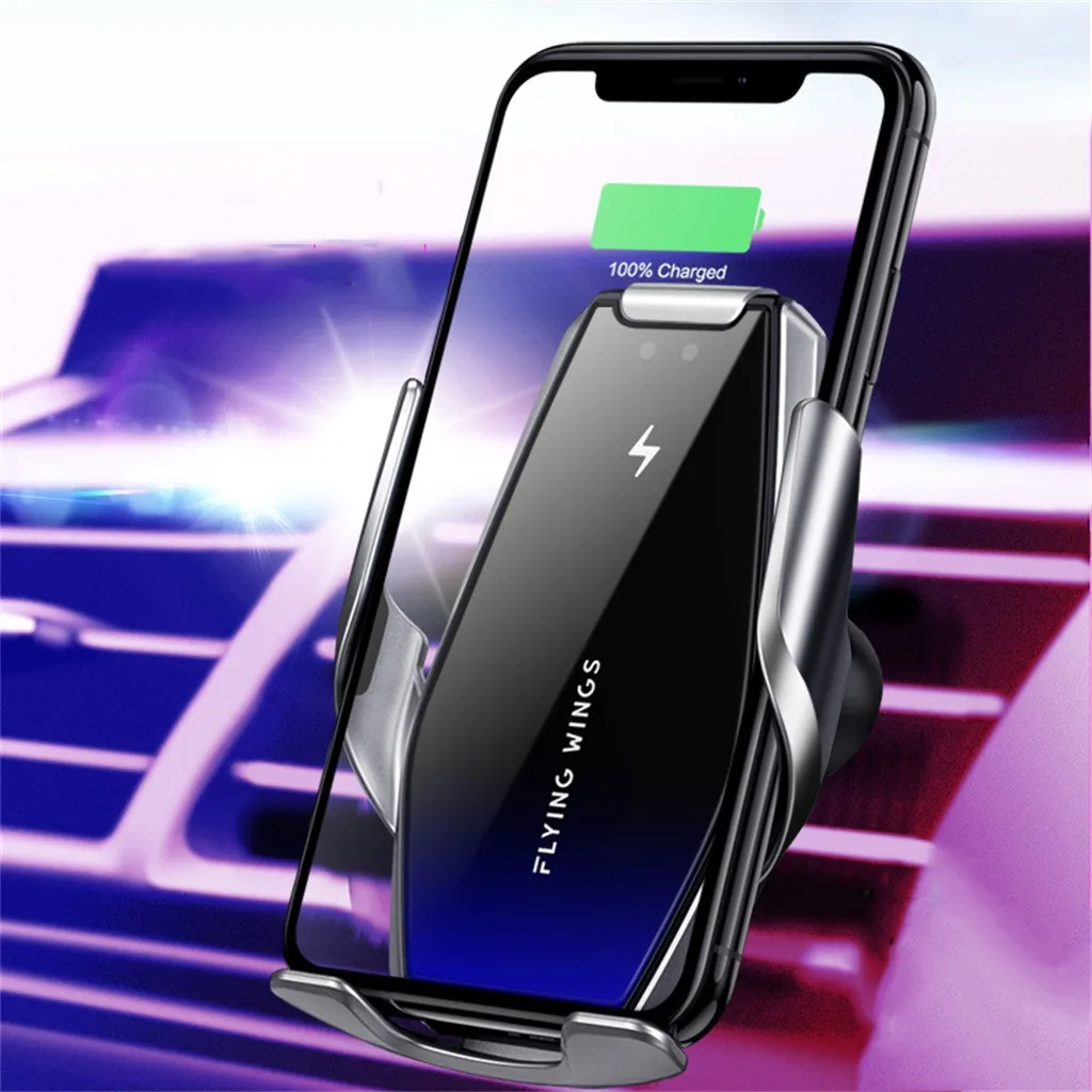 Автоматическое зажимное беспроводное автомобильное зарядное устройство с инфракрасным датчиком QI Индукционная зарядка держатель для iPhone X XS Max samsung xiaomi 9