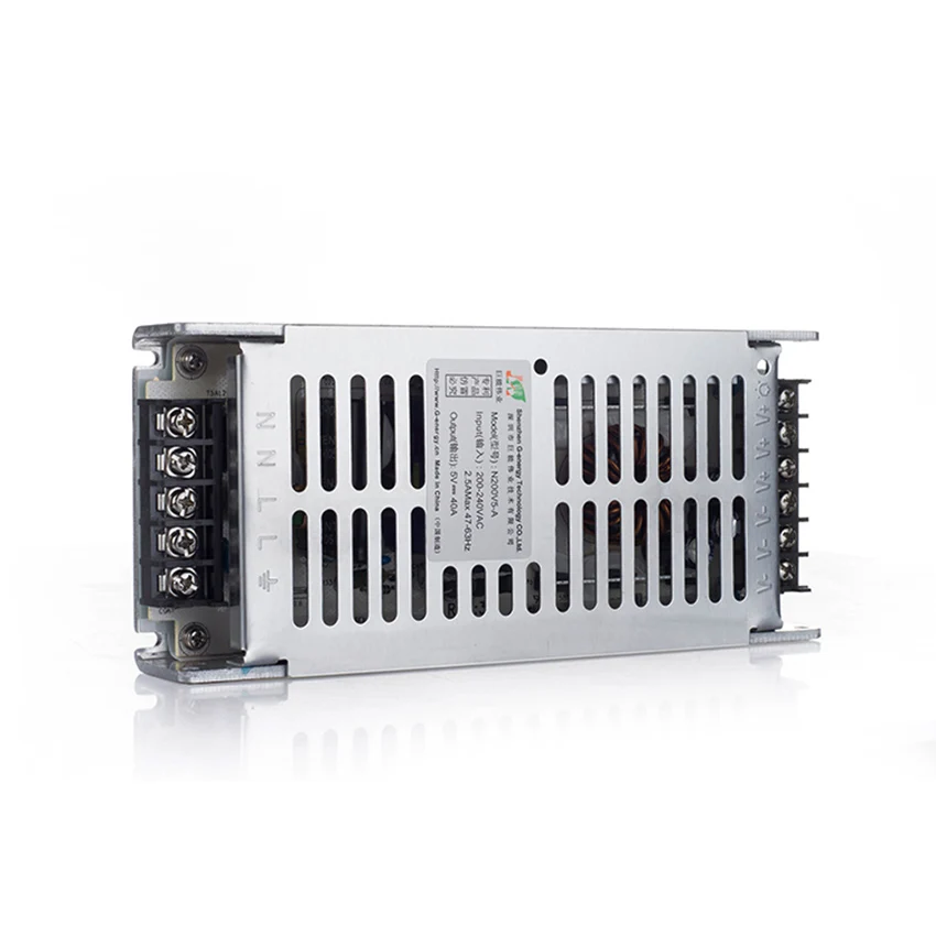 led panel power supply Input 200/240VAC output 5V 40A 200W 230*70*30mm led display module matrix screen biombo ali express