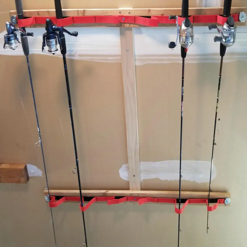 Soft Webbing Overhead or Wall Fishing Rod Rack Fit Fishing Rods