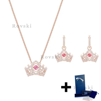 

High Quality Original SWA New BEE A QUEEN DIY Necklace Earrings Set Women Jewelry Gift Ball Wedding Jewelry Free Shipping