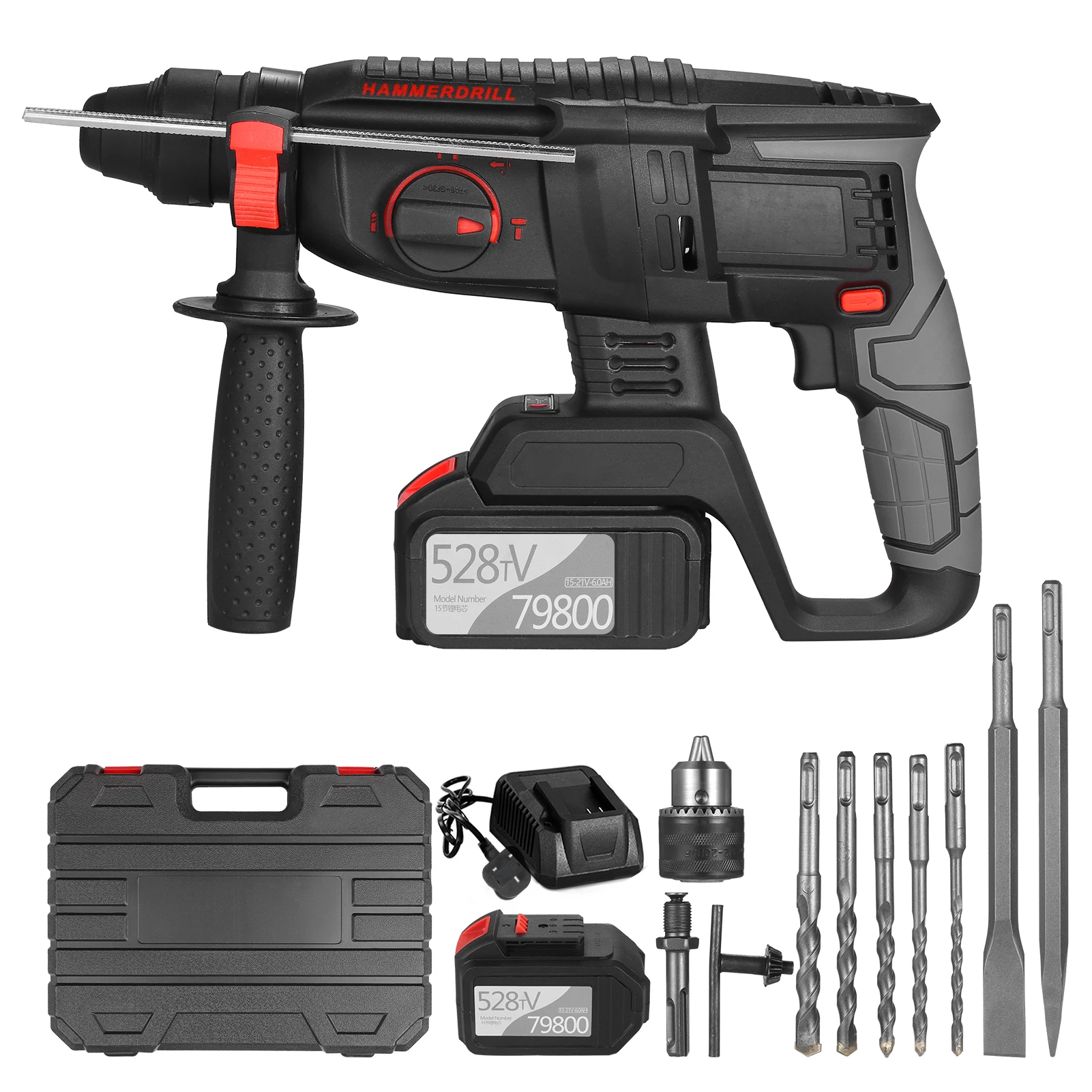 21v Brushless Heavy Duty 4 Function Rotary Hammer Drill 1 Inch Sdsplus