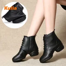 Women Dance Boots Woman's Jazz Modern Dancing Shoes Autumn Winter White Black Soft Bottom Square Sports Female Shoes Size 34-42