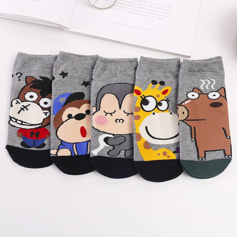 

5 Pair Student Cartoon Kids Socks Teenagers Cartoon Short Socks Sneaker Girl Boy Socks Children Girls Boys Boat Sock