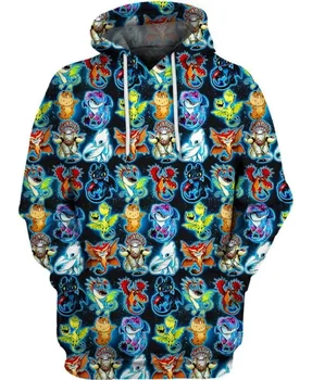 

PLstar Cosmos animation Dragon Kawaii 3d hoodies/Sweatshirt Winter autumn long selvee Harajuku streetwear