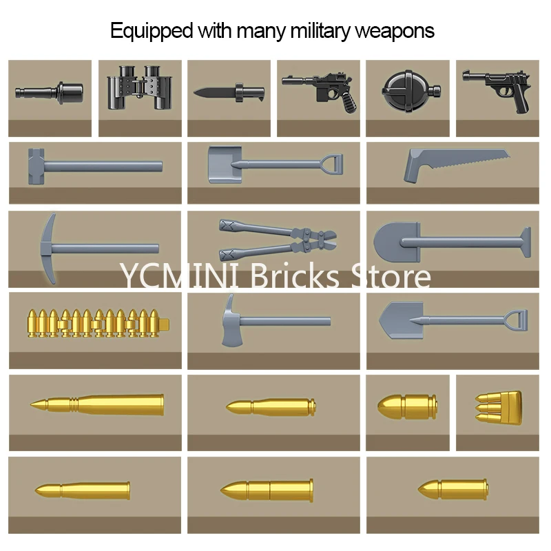 Конструктор для Lego 608 шт. военный самопистолет антитанк немецкий танк Второй