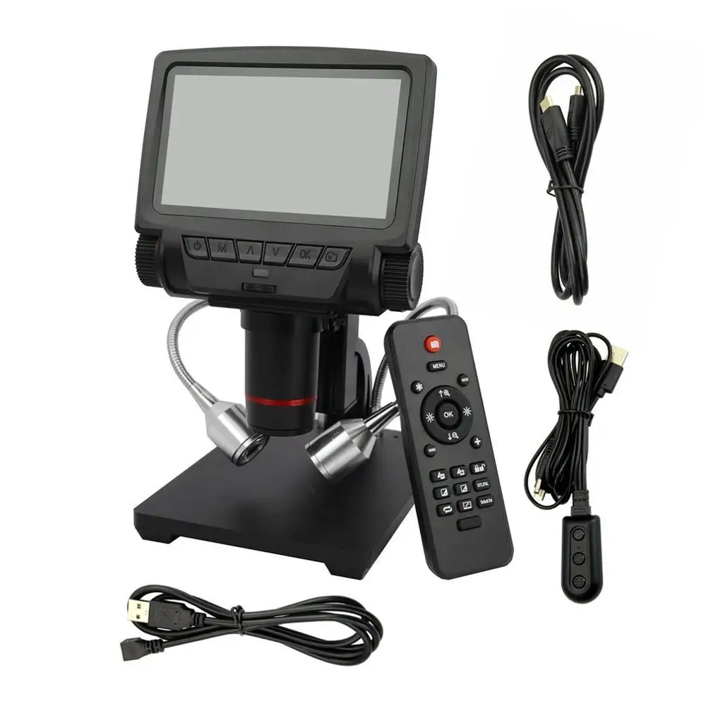 Черный Andonstar профессиональный 5 дюймов Экран Цифровые микроскопы металлическая подставка HDMI микроскоп для мобильного телефона Ремонт Инструменты для пайки - Цвет: Черный