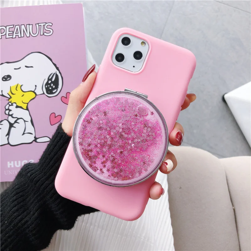 Женский зеркальный чехол для телефона для макияжа для iphone 11 Pro xr xs max, блестящая Косметическая зеркальная Крышка для coque iphone 8 7 6 s Plus