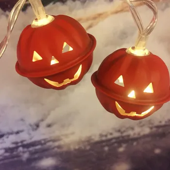 

Halloween Pumpkin LED String Lights Battery Operated Halloween Holiday Christmas Party Garden Decoration Lights for Home Diwali