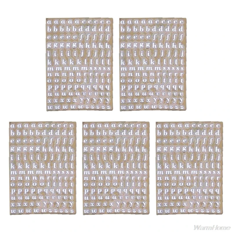 5Pcs 3mm Alphabet Letters Glitter Epoxy Resin Decorative Stickers Engkish Letters Numbers UV Fillings
