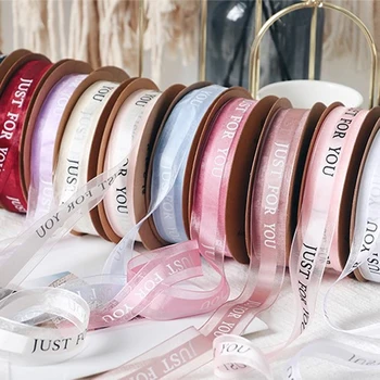 

2.5cm 40yards English Snow Yarn Transparent Ribbon Packaging Florist Bouquet Gift Ribbon Baking Decoration Diy Materials