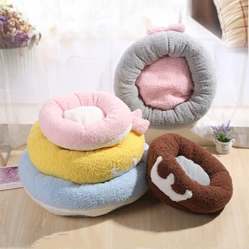 

PP Cotton Dog Bed Cat Bed with Bow Soft Winter Warm Dog Kennel Cute Luxury Dog Beds for Small Dogs Supplies