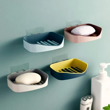 

Plastic Soap Holder Storage Soap Box Dish Sponge Container Bathroom Supplies for Household Kitchen Tray Accessories