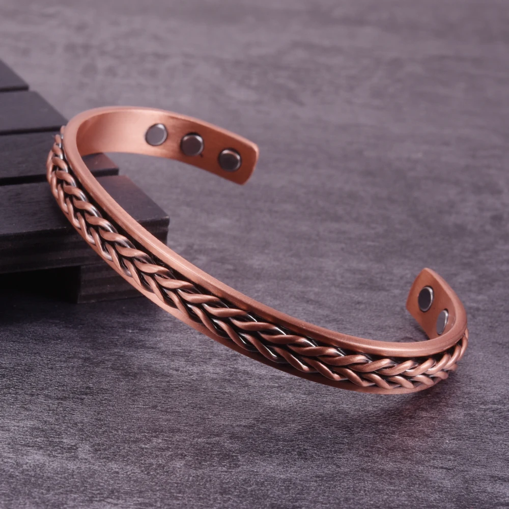 Twisted Pure Copper Bracelets Braid Health Energy Bracelet