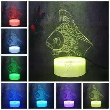 

Freshwater Fish Carassius auratus Crucian 3D Two-Dimensional Stereo LED Night Light Kid Baby Sleep Lighting Crack Lamp Toy Gift
