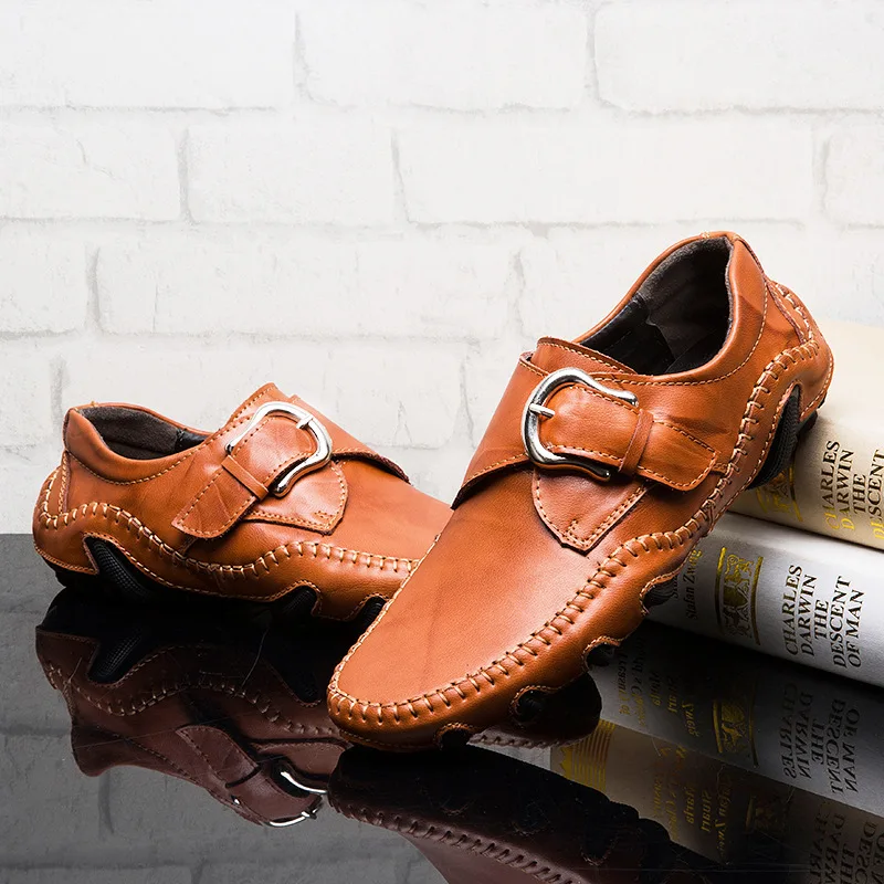 Spring Summer New Style Men Business Casual Leather Shoes British Style Moccosins 8038 MEN'S SHOES Driving Shoes