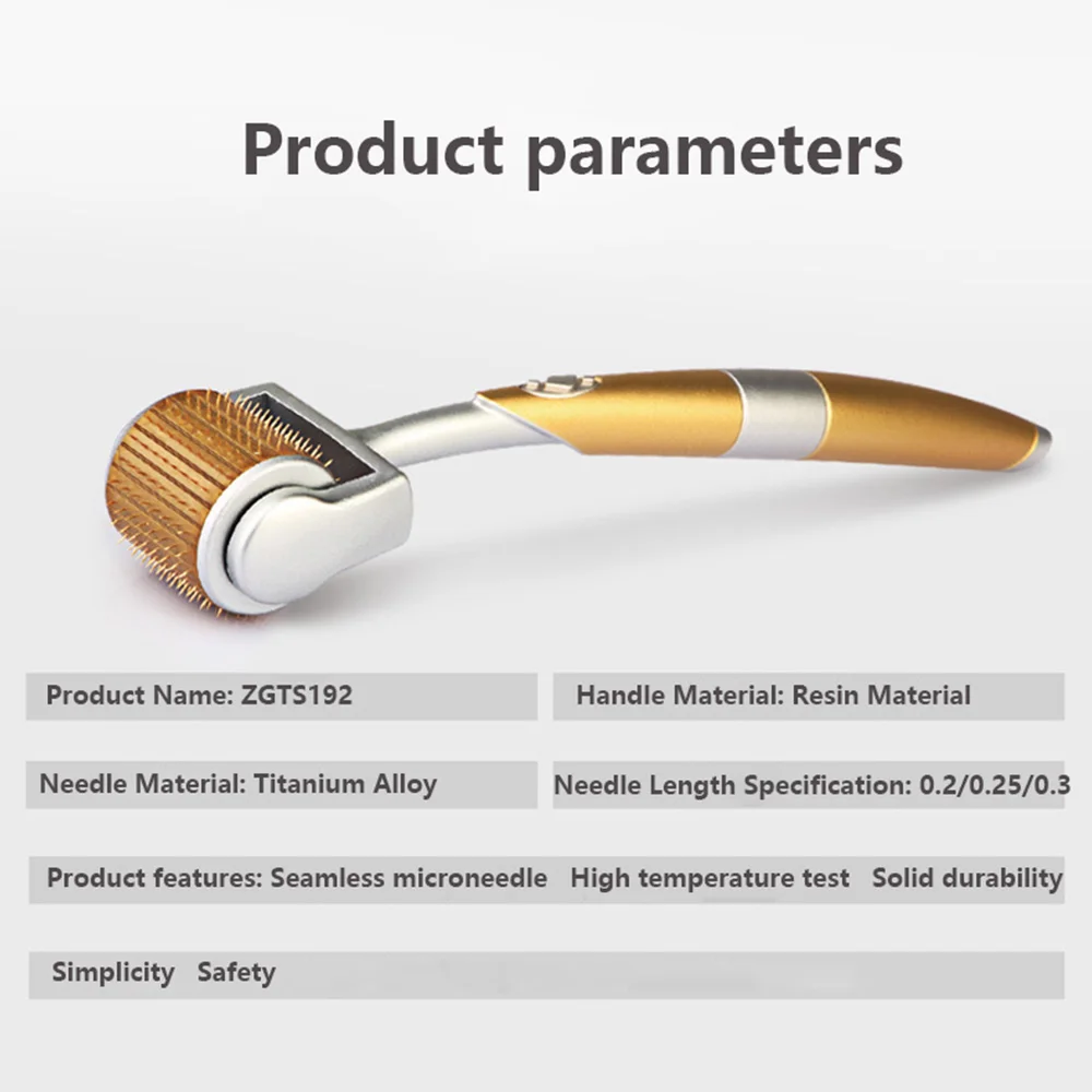 0,3 мм ZGTS Дерма ролик Профессиональный титановый 192 иглы для ухода за лицом и лечения выпадения волос сертификат CE подтвержден
