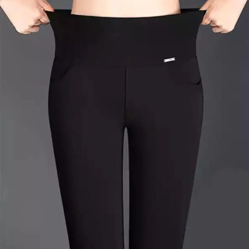 JeansWomen Jeans Plus Size Casual high waist summer Autumn Pant Slim Stretch Cotton Denim Trousers for woman Blue black