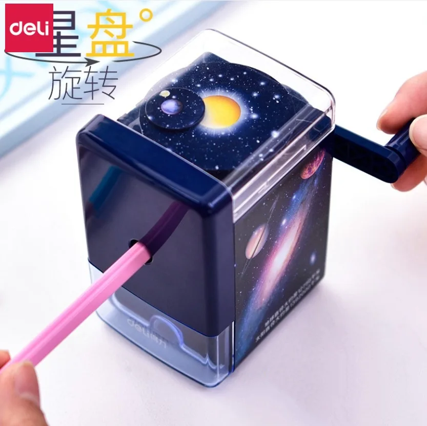 Deli Pencil Sharpener 5 Pcs High Quality Creative Starry Sky Manual Pencil Sharpeners School& Office Stationery Cute Kids Gift