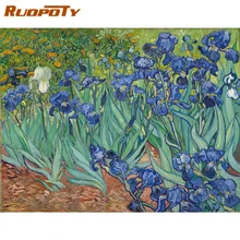

RUOPOTY Frame DIY Picture By Numbers Flowers Famous Picture Coloring By Numbers Wall Art Picture For Home Decors Artwork 60x75cm
