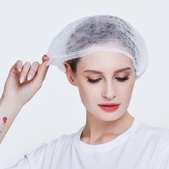 

Bathroom Accessories Disposable Shower Cap Breathable Multipurpose Chef Hat Net Cap Dust Cap Cooking Cap Oil Cap Hair Net100pcs
