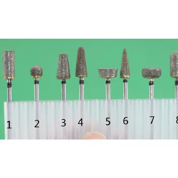 

8pcs Resistance Sintered Diamond Heads Stone Carving Rotary Burrs Marble Grinding Lettering Electric Grinder Rotary File
