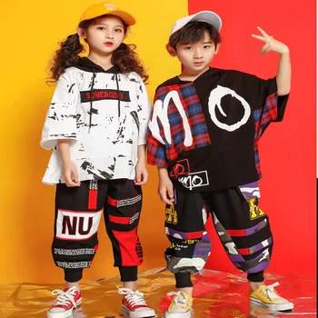 

Loose Shirt Pants Shorts Hip Hop costumes Clothing Outfits Dance Costumes for Girls Boys Ballroom Dancing Streetwear kids dance