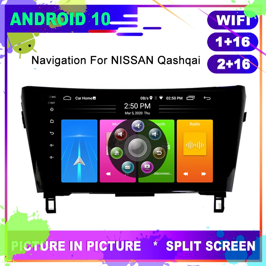 Автомобильный радиоприемник OTOJETA Android 10 GPS навигация для NISSAN Qashqai X trail головное