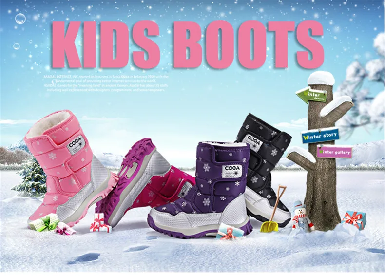 PINSEN 2019 Winter Kids Boots For Girls Boys Snow boots Parent-child shoes warm plush soft bottom Children Shoes Snow For Girls (7)