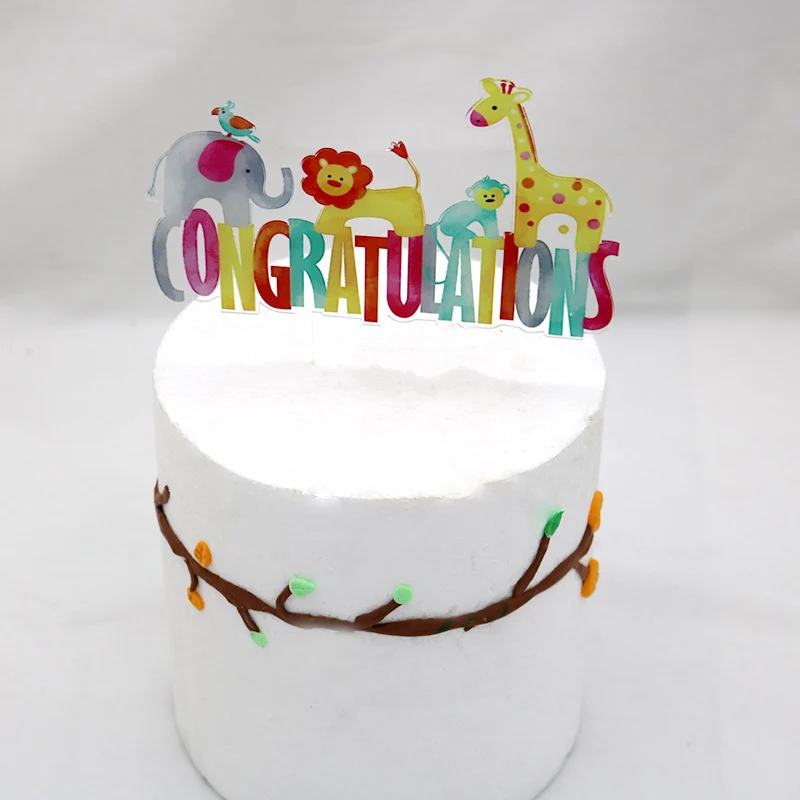 Decoration De Gateau D Anniversaire En Acrylique Avec Motif D Animaux Singe Et Elephant Decoration De Gateau Pour Enfants Decoration De Gateau Aliexpress