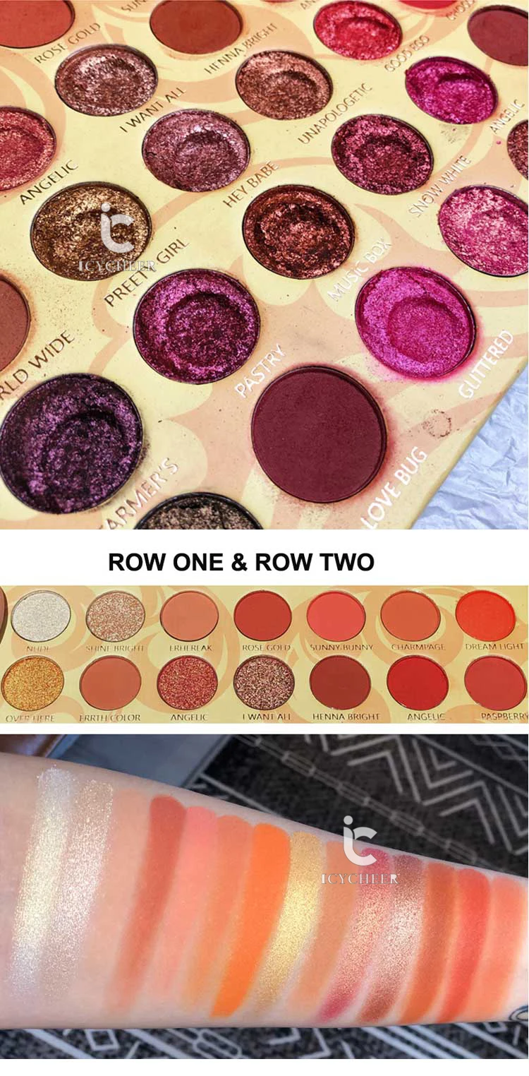 Creamy Eyeshadow Palette 35 Colors Pressed Pigment Eye Shadow Palette Easy To Wear Glitter Shadows Eye Makeup Palette focallur