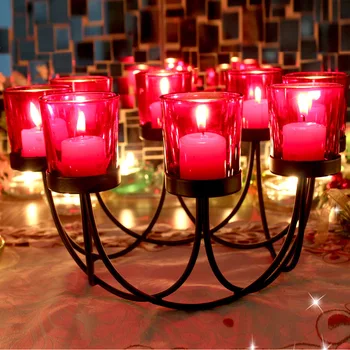 

Large Metal Romantic Candlestick Creative Glass Simple Nordic Candle Holder Restaurant Portavelas Dining Table Decoration MM60ZT
