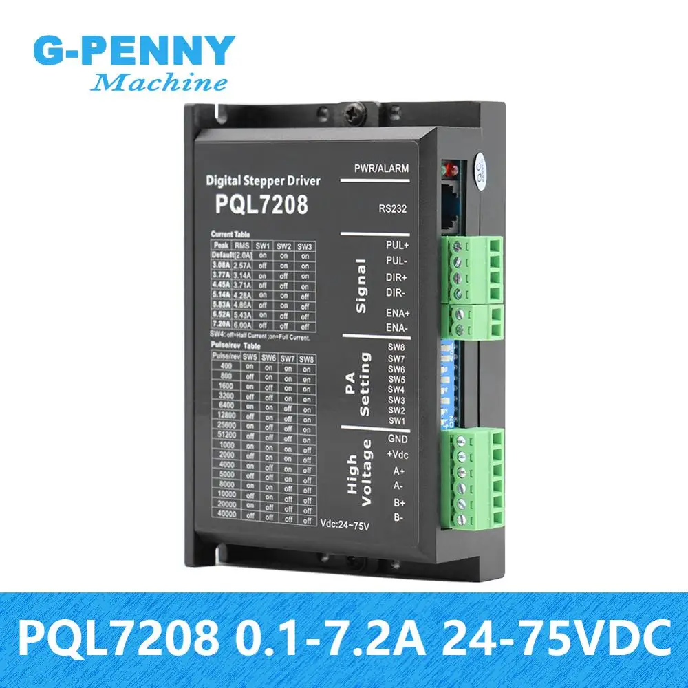 Новое поступление! Драйвер шагового двигателя PQL7208 0-7.2A 24 ~ 75vDC вместо MA860H для Nema23