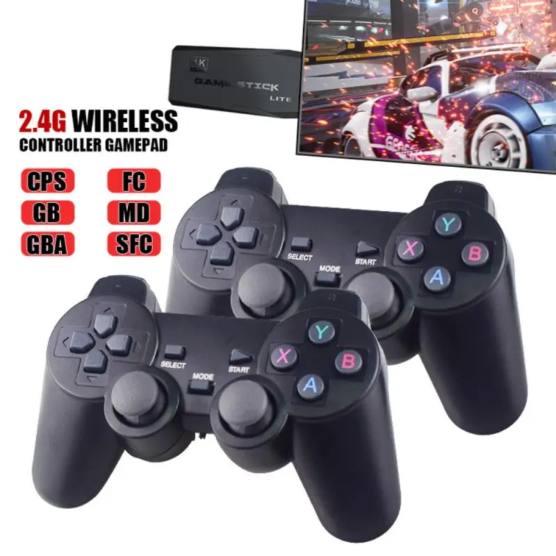 Video Game Consoles 4K HD 2.4G Wireless 10000 Games 64GB Retro Mini Classic Gaming Gamepads TV Controller For PS1/ /MD/SFC | Электроника