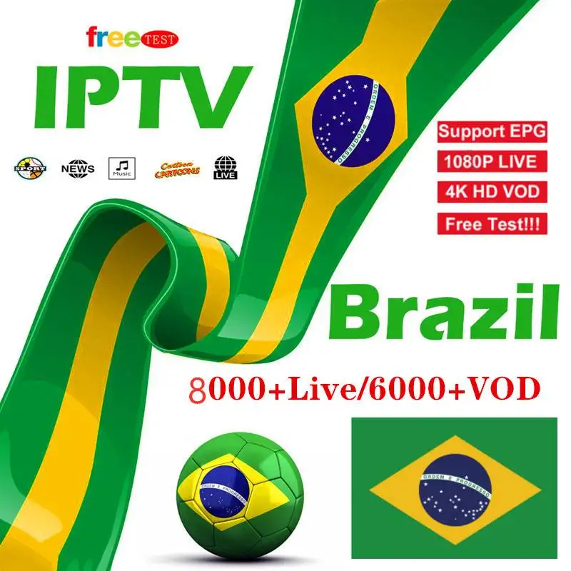 

8000+ Live ip tv box Brazil IPTV M3u Subscription Iptv Spain UK German Arabic Italy VOD Premium For enigma2 Smart TV