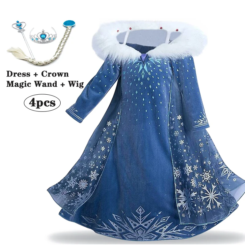 Elsa 2 Princess Dress Girls Summer Sequins Easter Cosplay Kids Dresses For Carnival Party Children Clothing 8-10 Y | Детская одежда и