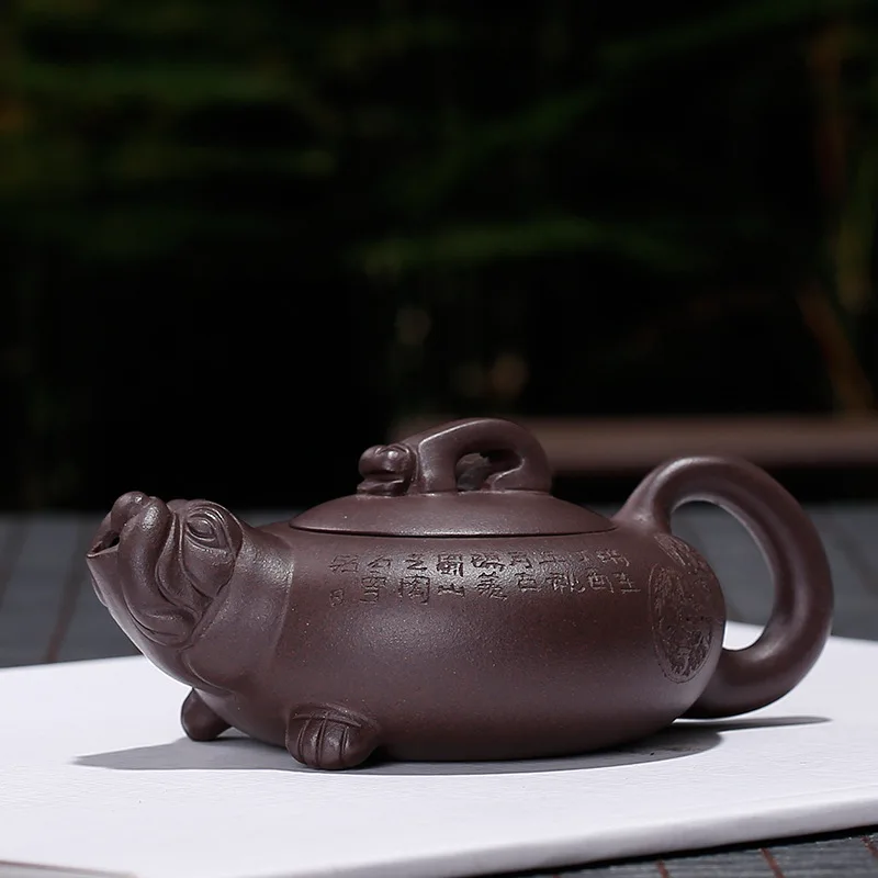 

100ML Purple clay pot wealth puppy tea pot zisha teapot kung fu kettle drinkware