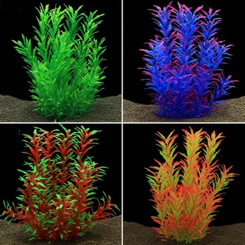 

32CM Large Aquarium Plants Fish Tank Decoration Artificial Plastic Grass Landscaping Ornament Background Aquatic Accessories
