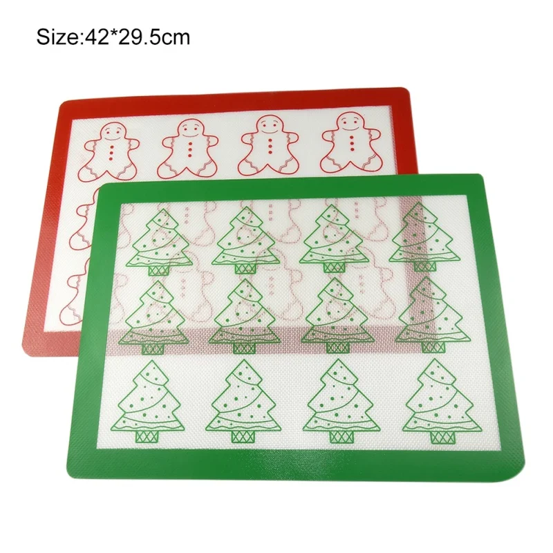

Non-Stick Silicone Baking Mat Pad Sheet Baking pastry tools Rolling Dough Mat cute Christmas Baking Mat for Cake Cookie Macaron
