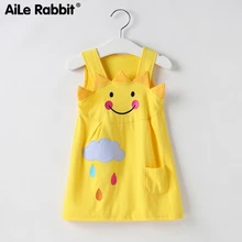 Новое поступление года; Модные Детские платья для девочек Одежда для маленьких девочек с рисунком радуги и смайлика платье-майка для детей; От 2 до 7 лет