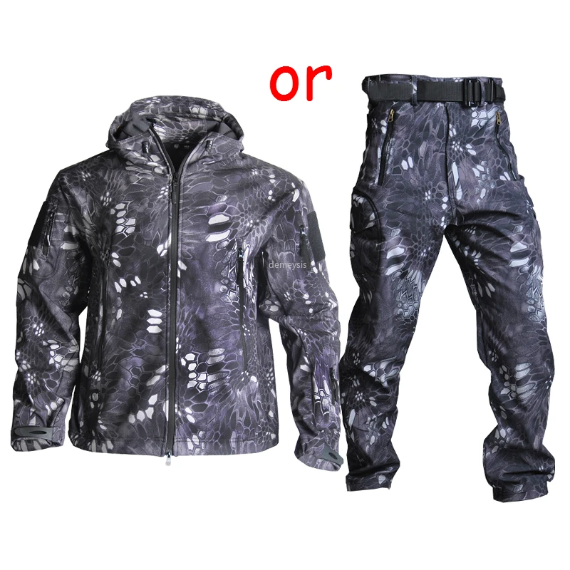 High Quality Waterproof Windproof Army Clothing Soft Shell Military Tactical Camouflage Jacket Set Hunting Jackets & Pants