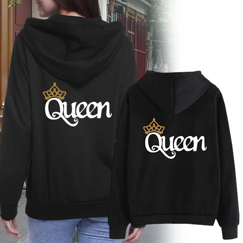 QUEEN KING Poker толстовки для пар осень зима для женщин мужчин хараджуку свитшот с капюшоном женский длинный рукав повседневные Пуловеры Топы