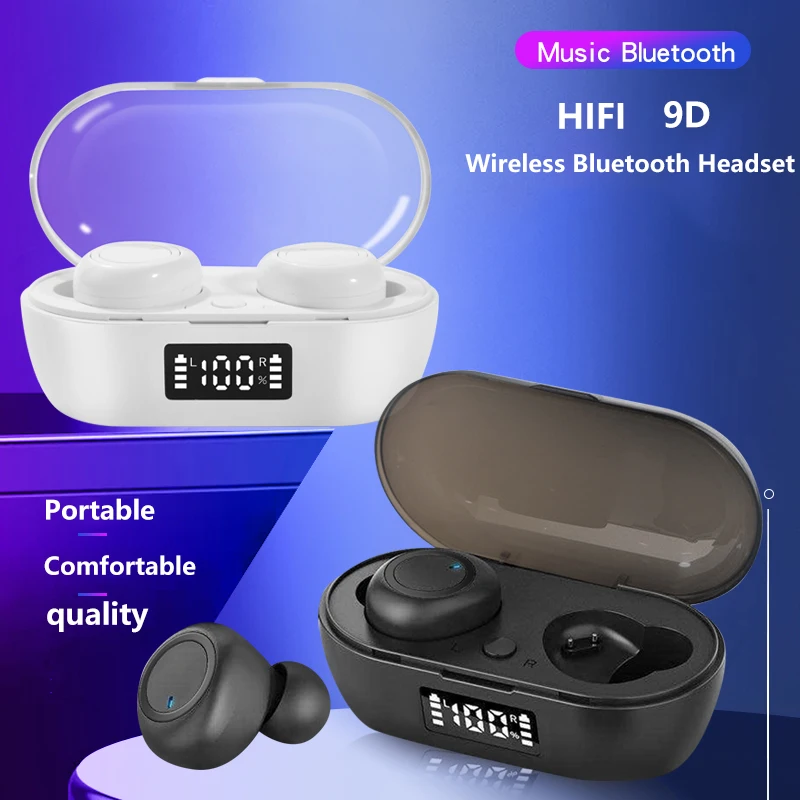 TWS Wireless Earphones Bluetooth 5 0 Headphones IPX7 Waterproof Earbuds LED Display HD Stereo Built in Mic For Xiaomi IPhone