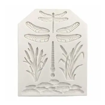 

Candy Chocolate Gumpaste Molds Dragonfly Grass Cake Tools Border Silicone Decorating Cake Decoration Mold Fondant O0C6