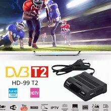 DVB HD-99 T2 Бесплатные цифровые фоновые заставки ТВ коробка 1080P с кабельным ресивером DVBT2 тюнер Dvb T2 приемник спутникового ТВ Dvb-t2 Youtube IPTV Set-top Box